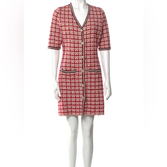 Maje Red and White tweed dress - Picture 5 of 5